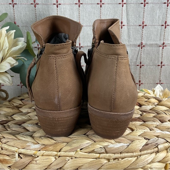 Sam Edelman “Packer” Ankle Boots Tan Leather Double Zip Bootie Sz 6.5 PreLoved - Picture 3 of 8